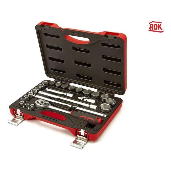 AOK 25 Delige 1/2" Professionele Super Grip Doppenset AOK 25 Delige 1/2" Professionele Super Grip Doppenset