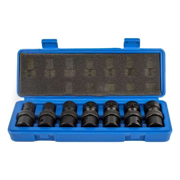 7 Delige 1/2" Krachtdoppenset Metrische Maten Met Kniegewrichten 7 Delige 1/2" Krachtdoppenset Metrische Maten Met Kniegewrichten