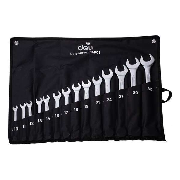 Combinatiesleutelsets 14 delig - in etui - Deli Tools EDL130014B Combinatiesleutelsets 14 delig - in etui - Deli Tools EDL130014B