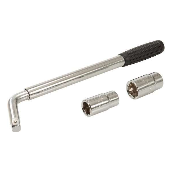 Silverline Telescopische Wielmoersleutel - 380 t/m 500 mm. met Dop 17, 19, 21 en 23 mm. Silverline Telescopische Wielmoersleutel - 380 t/m 500 mm. met Dop 17, 19, 21 en 23 mm.