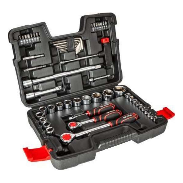 Toptools Doppenset 53 delig, 1/4 en 1/2 aansluiting Toptools Doppenset 53 delig, 1/4 en 1/2 aansluiting