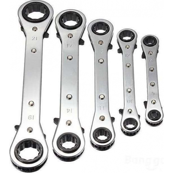 Topgear Ring Ratelsleutel 6 t/m 21 mm. Metrisch (5 delig) Topgear Ring Ratelsleutel 6 t/m 21 mm. Metrisch (5 delig)