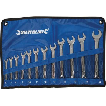 Silverline 633799 12-delige Ringsteeksleutelset - 6-22mm