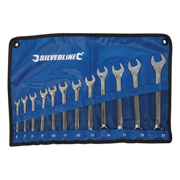 Silverline 633799 12-delige Ringsteeksleutelset - 6-22mm Silverline 633799 12-delige Ringsteeksleutelset - 6-22mm