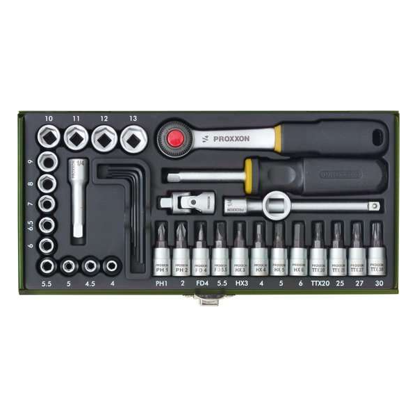 Proxxonindustrial - Dopsleutelset 1/4 (36-dlg.) Proxxonindustrial - Dopsleutelset 1/4 (36-dlg.)