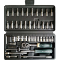 ROCKFORCE  dopsleutel set  46 delig 1/4" (6 punt, 4-14mm)