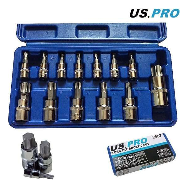 Torx doppenset 1/4", 3/8" en 1/2" 13-delig Torx doppenset 1/4", 3/8" en 1/2" 13-delig