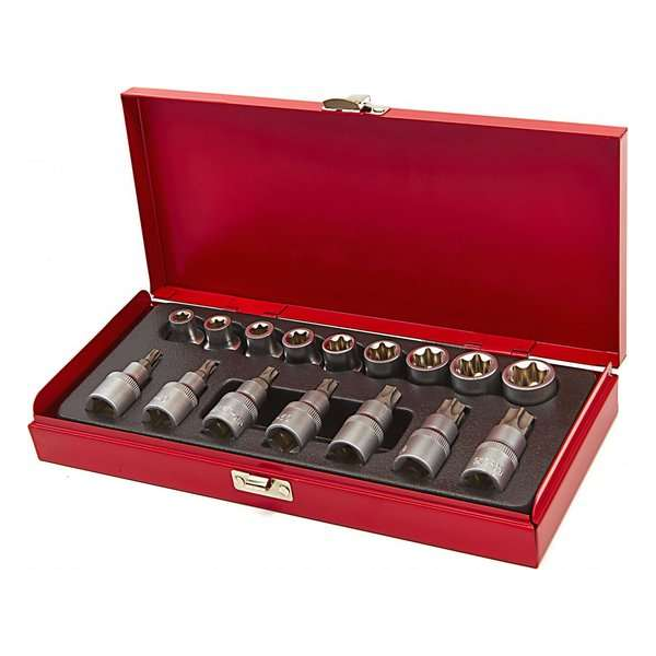 16 Delige 1/2" Inwendige en Uitwendige Torx Doppenset 16 Delige 1/2" Inwendige en Uitwendige Torx Doppenset