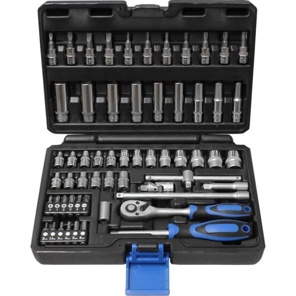 Normex Professionele dopsleutelset 1/2" 58-delig met doppen en adapters - geleverd in stevige opbergkoffer Normex Professionele dopsleutelset 1/2" 58-delig met doppen en adapters - geleverd in stevige opbergkoffer