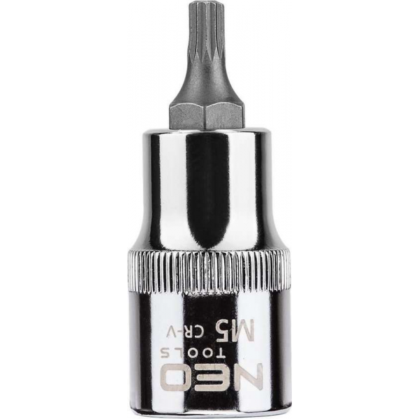 NEO Fijne Torx dop M5, 55mm 1/2 aansluiting, S2 Staal NEO Fijne Torx dop M5, 55mm 1/2 aansluiting, S2 Staal