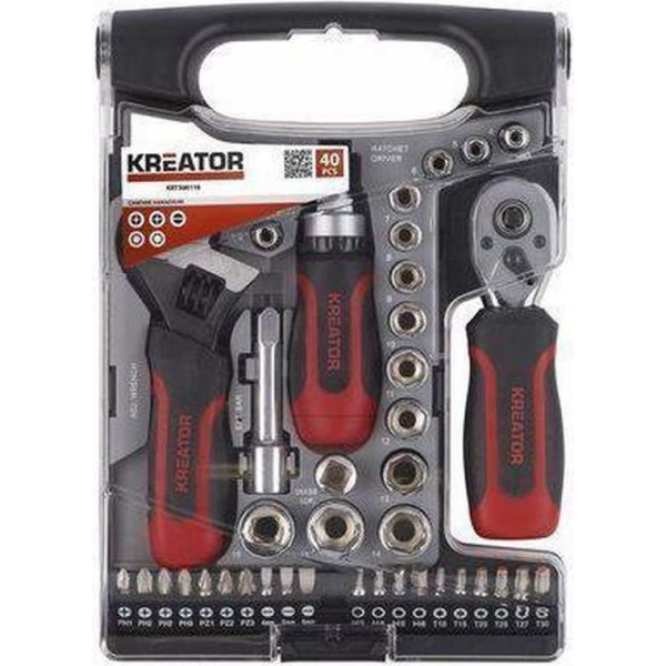 Kreator KRT500116 Dopsleutelset - 40 delig Kreator KRT500116 Dopsleutelset - 40 delig