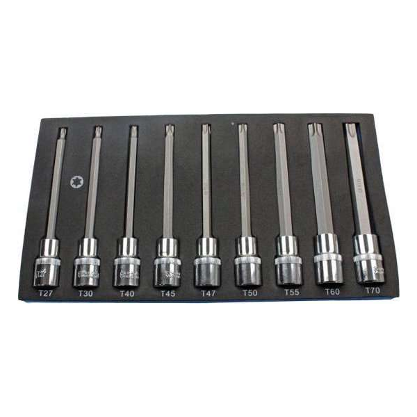 Torx doppenset lang 1/2" in foam inlay 9-delig Torx doppenset lang 1/2" in foam inlay 9-delig