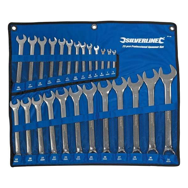 Silverline SP100 25-delige Ringsteeksleutelset - 6-32mm Silverline SP100 25-delige Ringsteeksleutelset - 6-32mm