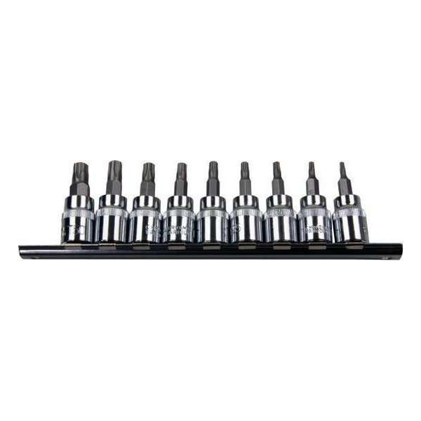 Torx doppenset met boring 3/8" 9-delig Torx doppenset met boring 3/8" 9-delig