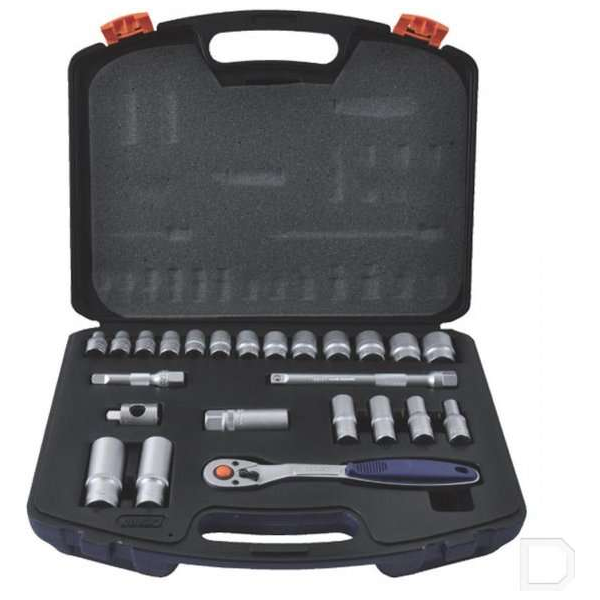 Doppensleutelset 3/8" 24 delig metrisch in handig overzichtelijke meeneem koffer Doppensleutelset 3/8" 24 delig metrisch in handig overzichtelijke meeneem koffer