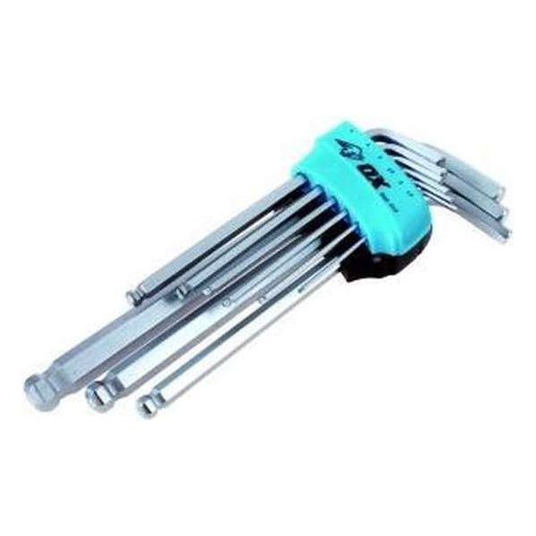 OX Pro Inbussleutelset met kogelkop 9pc 1,5-2-2,5-3-4-5-6-8- OX Pro Inbussleutelset met kogelkop 9pc 1,5-2-2,5-3-4-5-6-8-