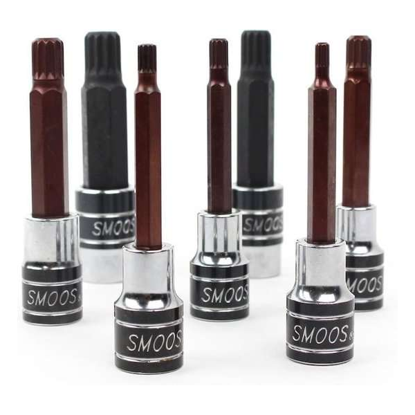 Smoos® 7-delige meertand doppenset 1/2 opname (spline) Smoos® 7-delige meertand doppenset 1/2 opname (spline)