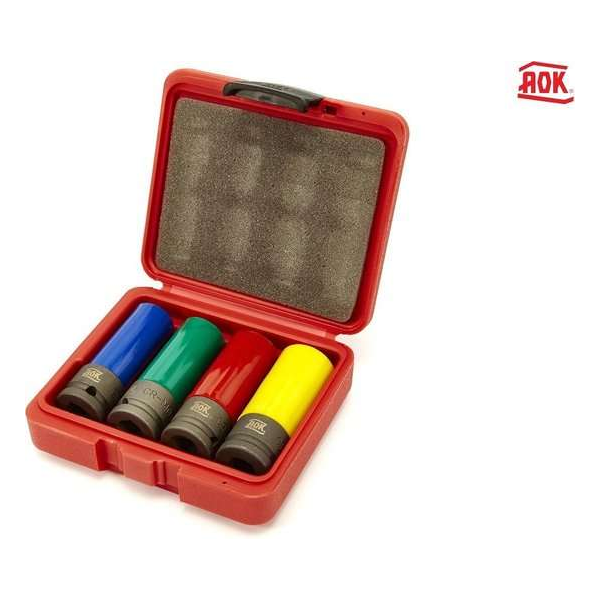 4 Delige Professionele 1/2" Lange Krachtdoppenset 4 Delige Professionele 1/2" Lange Krachtdoppenset