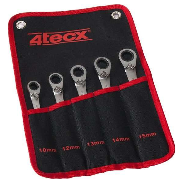 4Tecx Ratelsleutelset 5Dlg 10-15mm 4Tecx Ratelsleutelset 5Dlg 10-15mm