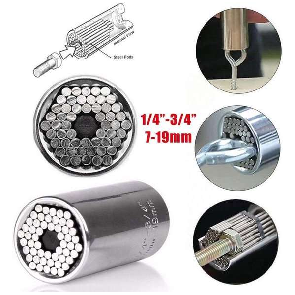 Universele Dop 'Gator Grip' 3/8" 7 tot 19 mm Universele Dop 'Gator Grip' 3/8" 7 tot 19 mm