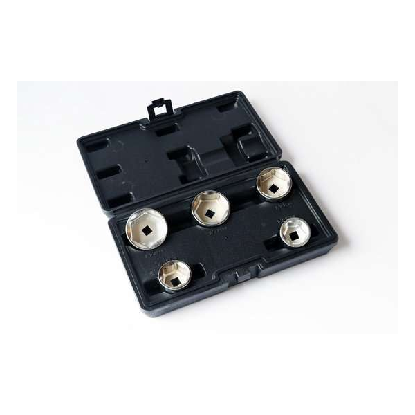 Oliefilter doppenset 3/8" voor filter cartridges 5-delig Oliefilter doppenset 3/8" voor filter cartridges 5-delig