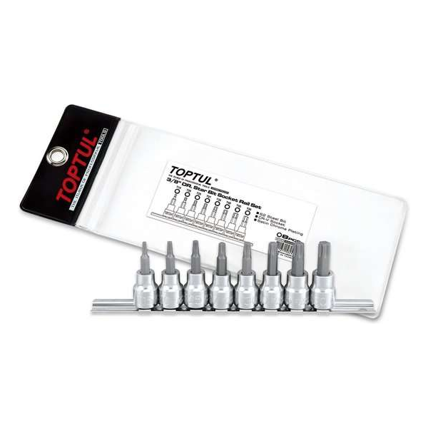 Rail torx 3/8 aandrijving T15--T50 Rail torx 3/8 aandrijving T15--T50