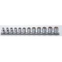 "Ko-Ken 3/8" 12dlg set doppen op rail"