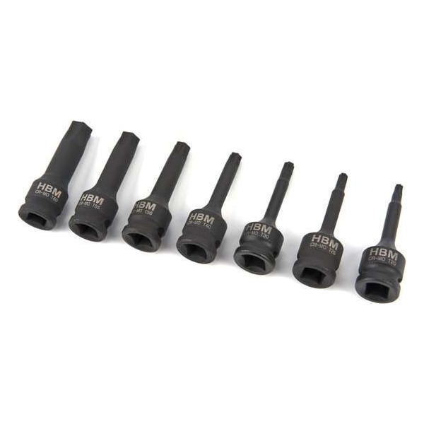 7 Delige Lange Torx Krachtdoppenset met 3/8" Opname 7 Delige Lange Torx Krachtdoppenset met 3/8" Opname