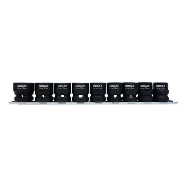 RODAC Mini krachtdoppen set voor slagmoersleutel 1/2" 9-delig RA8679 RODAC Mini krachtdoppen set voor slagmoersleutel 1/2" 9-delig RA8679