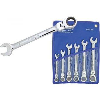 Silverline 6-delige flexibele steek-ringratelsleutel set 8 - 17 mm