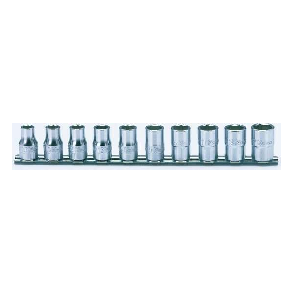 "Ko-Ken 1/2" 10dlg set doppen op rail 10 tm 19mm" "Ko-Ken 1/2" 10dlg set doppen op rail 10 tm 19mm"