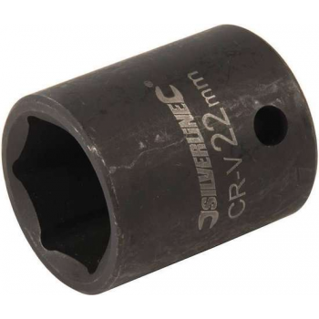 Silverline Metrische Zeskant-Krachtdop 1/2 Inch, Maat 22 mm.