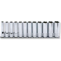 "Ko-Ken 10 dlg. 1/2" lange doppen op rail 3/8-15/16""