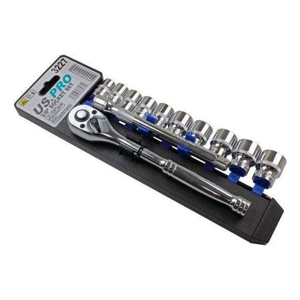 Doppenset / Dopsleutelset 10 t/m 19 mm met 72-tandige ratel 3/8" 12-delig Doppenset / Dopsleutelset 10 t/m 19 mm met 72-tandige ratel 3/8" 12-delig