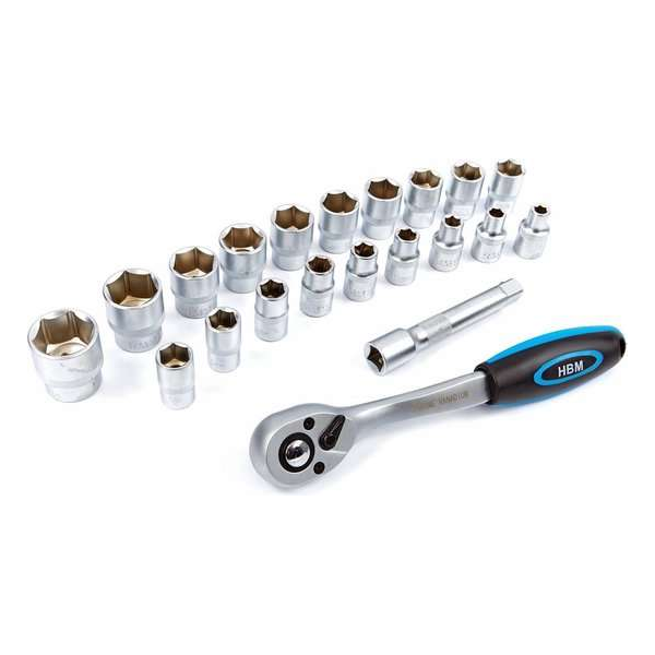 Profi Ratel inclusief 20 doppen en verlengstuk 1/2" Profi Ratel inclusief 20 doppen en verlengstuk 1/2"