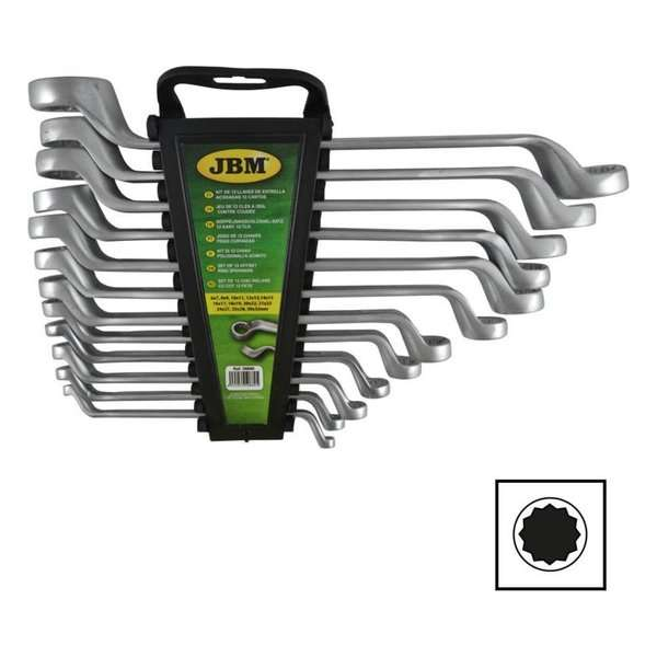 JBM Tools | SET VAN 12 GEBOGE RINGSLEUTELS JBM Tools | SET VAN 12 GEBOGE RINGSLEUTELS