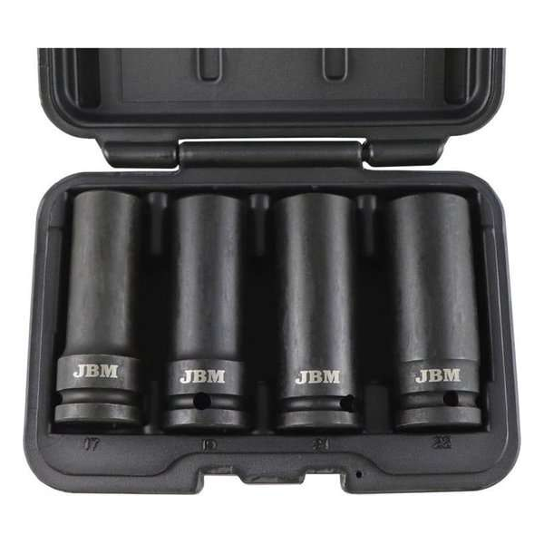 JBM Tools | Set van vandaalbestendige slag-koppen, 4-delig JBM Tools | Set van vandaalbestendige slag-koppen, 4-delig
