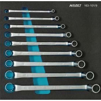 Gereedschapsmodule 163-101/ 9 dubbele ringsleutels Hazet