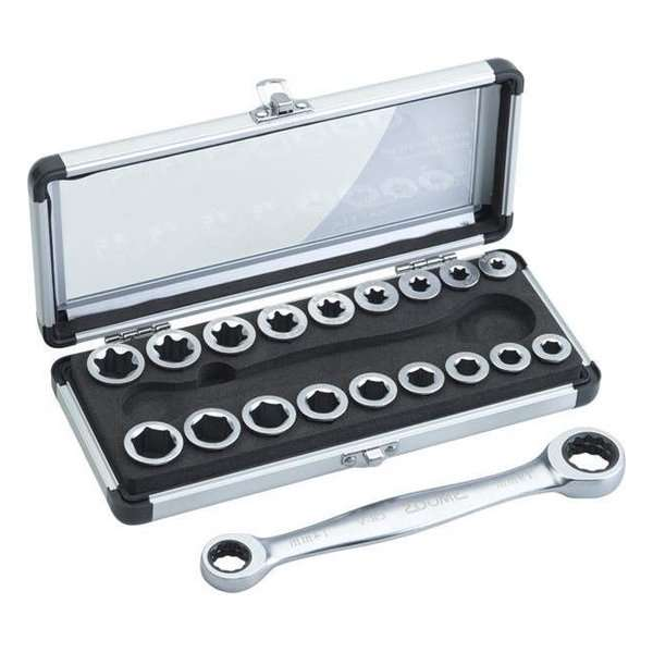 Smoos® Ratelsleutelset met uitwisselsysteem 19-delig Smoos® Ratelsleutelset met uitwisselsysteem 19-delig