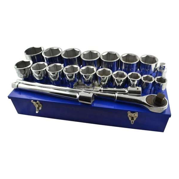 Doppenset / dopsleutelset 6-kant grote maten 36 tot 80 mm 1" 21-delig Doppenset / dopsleutelset 6-kant grote maten 36 tot 80 mm 1" 21-delig