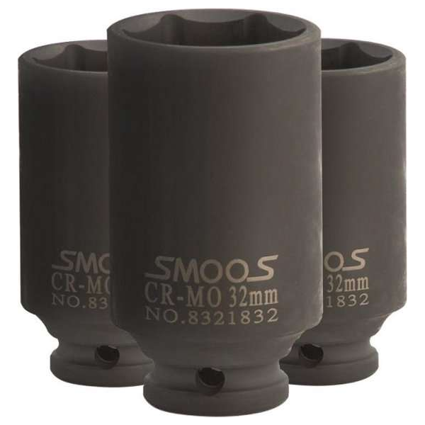 Smoos® Diepe krachtdop 18 mm 1/2 opname - 3 stuks Smoos® Diepe krachtdop 18 mm 1/2 opname - 3 stuks
