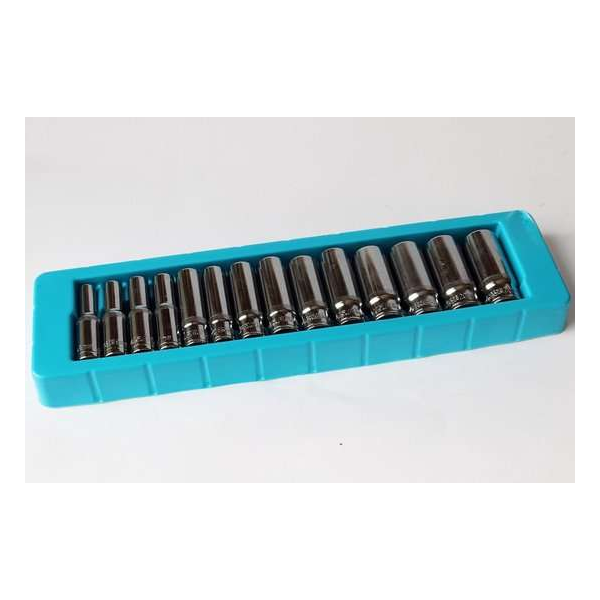 Doppenset lang - Lange Doppen 6-kant 3/8" 8-21 mm 14-delig Doppenset lang - Lange Doppen 6-kant 3/8" 8-21 mm 14-delig