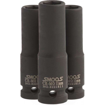 Smoos® Lange krachtdop 13 mm 3/8 opname - 3 stuks