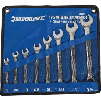 Silverline 8-delige Whitworth steekringsleutel set 1/8" - 9/16"