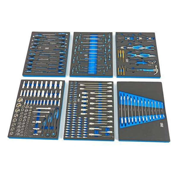 245 Delige Premium Gereedschapsvulling voor Gereedschapswagen - BLAUW 245 Delige Premium Gereedschapsvulling voor Gereedschapswagen - BLAUW