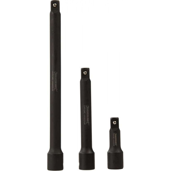 Silverline Set Verlengstukken 1/2" voor Slagdoppen, 75, 150 en 250 mm. - 3 Delig Silverline Set Verlengstukken 1/2" voor Slagdoppen, 75, 150 en 250 mm. - 3 Delig