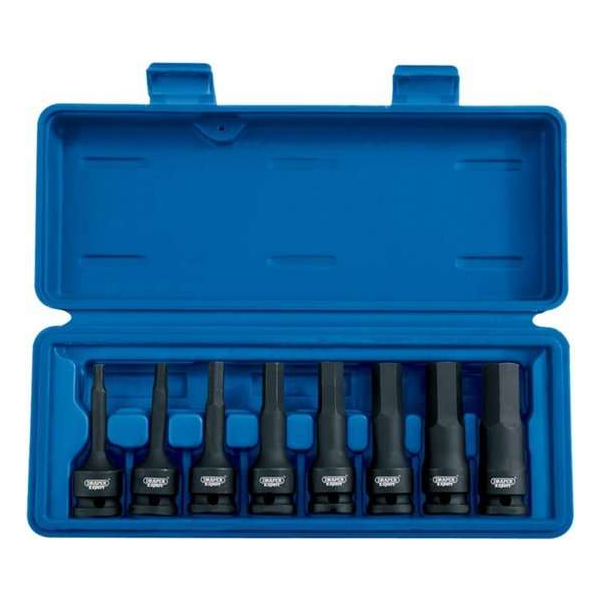 Draper 1/2 "Sq. Dr. Impact Hexagonal Socket Bit Set (8 Stuk) Draper 1/2 "Sq. Dr. Impact Hexagonal Socket Bit Set (8 Stuk)