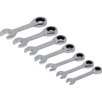 Silverline 7-delige korte steek-ringratelsleutel set 8 - 19 mm