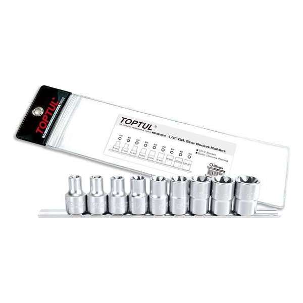 Rail E-torx 1/2 aandrijving E10 - E24 Rail E-torx 1/2 aandrijving E10 - E24