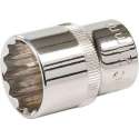 Silverline Metrische Veeltand, 12 Tands Dop - 1/2 Inch, Maat 21 mm.